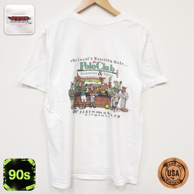 ポロクラブ 90s 半袖Tシャツ ホワイト メンズL相当 | 古着