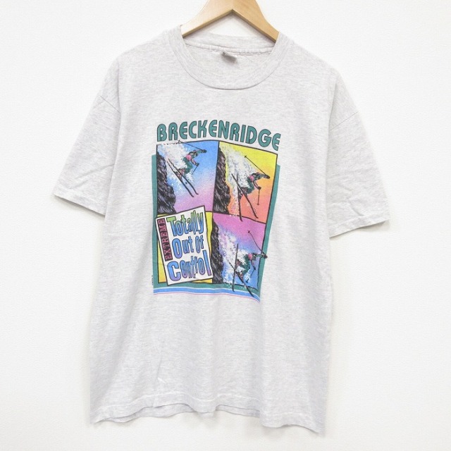 90s 半袖Tシャツ スキー グレー メンズXL相当 | 古着