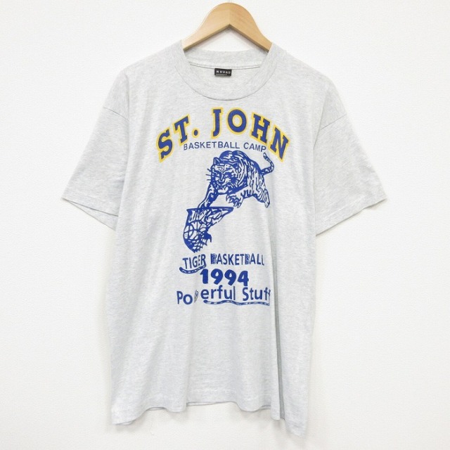 フルーツオブザルーム 90s 半袖Tシャツ バスケットボール グレー メンズXL相当 | 古着