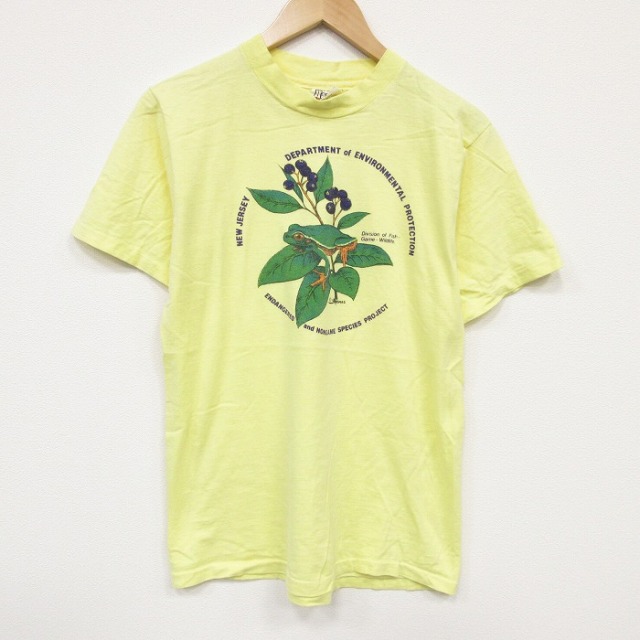 ヘインズ 80s 半袖Tシャツ カエル イエロー メンズM相当 | 古着