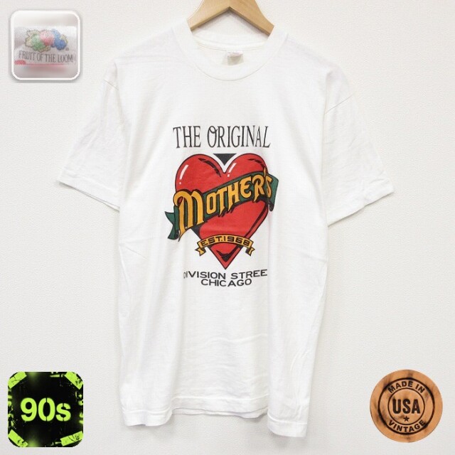 フルーツオブザルーム 90s 半袖Tシャツ ハート ホワイト メンズL相当 | 古着