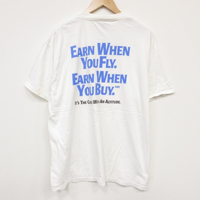 XL★古着 オニータ ONEITA 半袖 ビンテージ Tシャツ メンズ 90年代 90s ビザカード コットン クルーネック ホワイト【spe】 26jul15