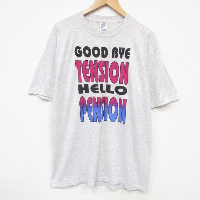ジャージーズ 90s 半袖Tシャツ メッセージ グレー メンズXL相当 | 古着