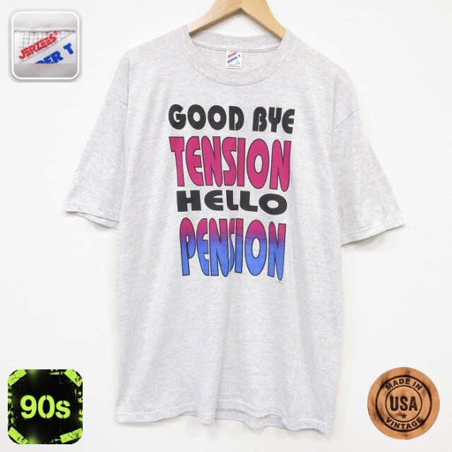 ジャージーズ 90s 半袖Tシャツ メッセージ グレー メンズXL相当 | 古着