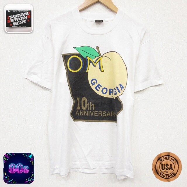 スクリーンスターズ 80s 半袖Tシャツ ジョージア ホワイト メンズL相当 | 古着