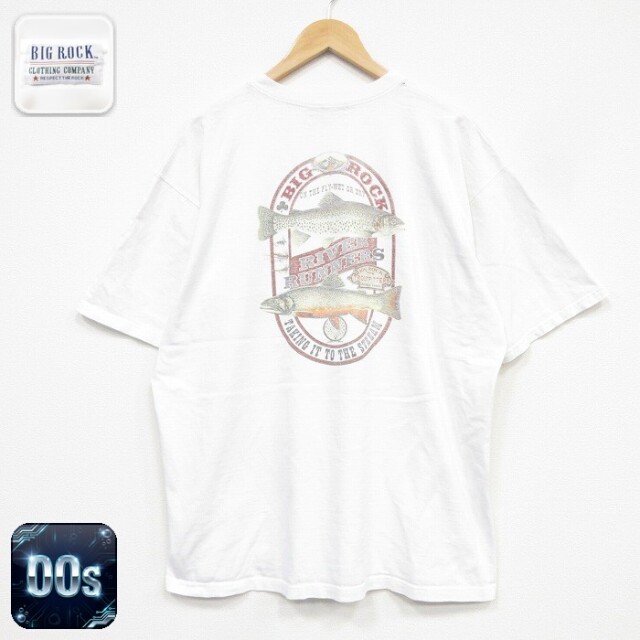 00s 半袖Tシャツ 魚 ホワイト メンズXL相当 | 古着