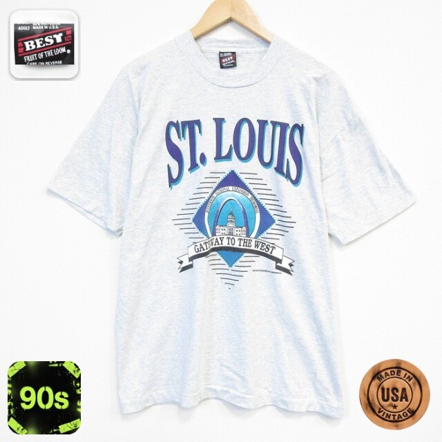 90s 半袖Tシャツ セントルイス グレー メンズXL相当 | 古着