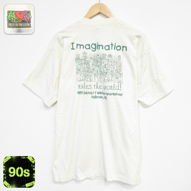 フルーツオブザルーム 90s 半袖Tシャツ イマジネーション イエロー メンズXL相当 | 古着