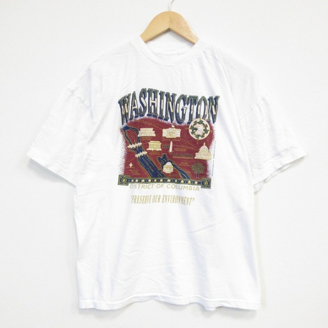 90s 半袖Tシャツ ワシントン ホワイト メンズXL相当 | 古着