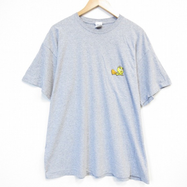 00s 半袖Tシャツ ルーニーテューンズトゥイーティー グレー メンズXL相当 | 古着
