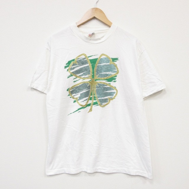 ヘインズ 90s 半袖Tシャツ クローバー ホワイト メンズL相当 | 古着