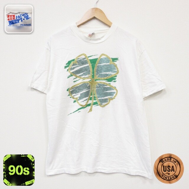 ヘインズ 90s 半袖Tシャツ クローバー ホワイト メンズL相当 | 古着