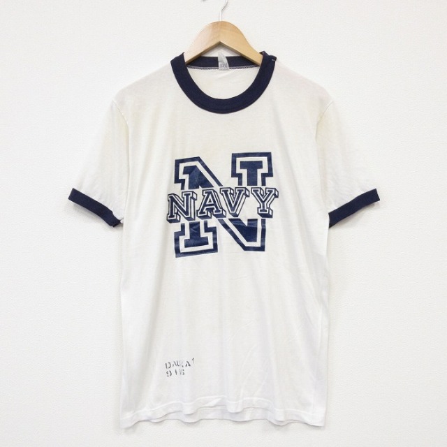 90s 半袖Tシャツ ミリタリー ネイビー メンズM相当 | 古着