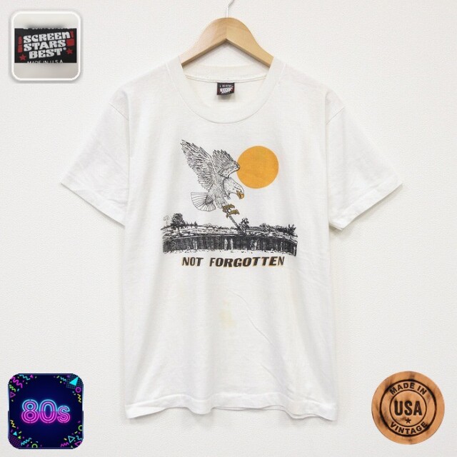 スクリーンスターズ 80s 半袖Tシャツ 鳥 ホワイト メンズM相当 | 古着
