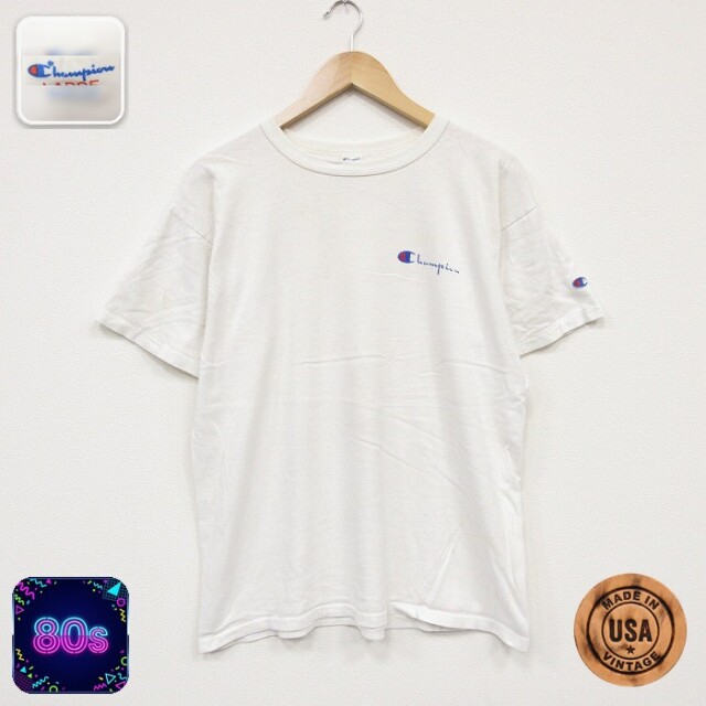チャンピオン 80s 半袖Tシャツ ワンポイントロゴ ホワイト メンズL相当 | 古着