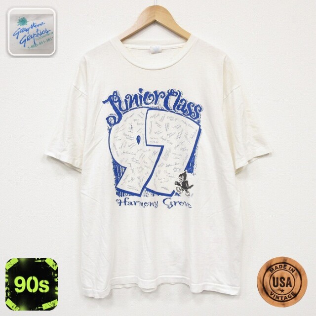 90s 半袖Tシャツ クラス名簿 ホワイト メンズXL相当 | 古着