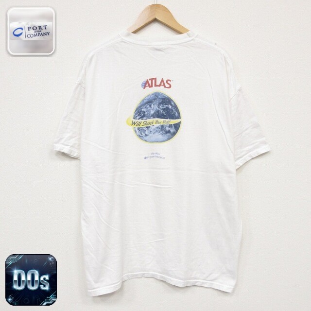00s 半袖Tシャツ ATLAS ホワイト メンズXL相当 | 古着
