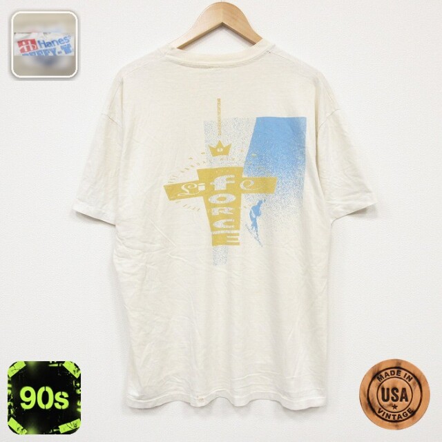 ヘインズ 90s 半袖Tシャツ スキー ベージュ メンズXL相当 | 古着