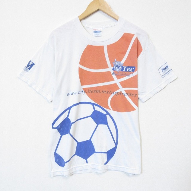 L★古着 ヘインズ 半袖 ビンテージ Tシャツ メンズ 00年代 00s バスケットボール クルーネック ホワイト【spe】 26jul17