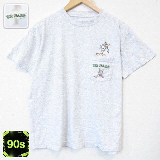 90s 半袖Tシャツ ルーニーテューンズマービンザマーシャン グレー メンズXL相当 | 古着