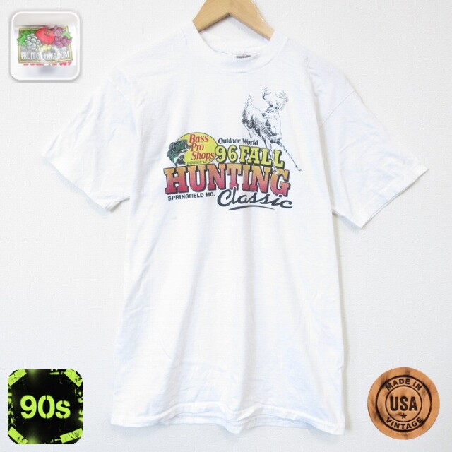 フルーツオブザルーム 90s 半袖Tシャツ ハンティング ホワイト メンズL相当 | 古着