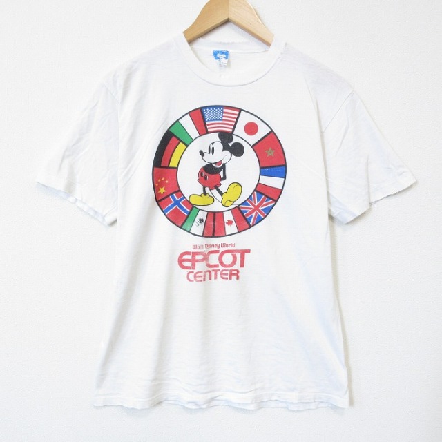 ディズニー 80s 半袖Tシャツ ミッキー ホワイト メンズM相当 | 古着