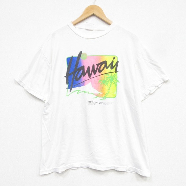 90s 半袖Tシャツ ハワイ ホワイト メンズXL相当 | 古着