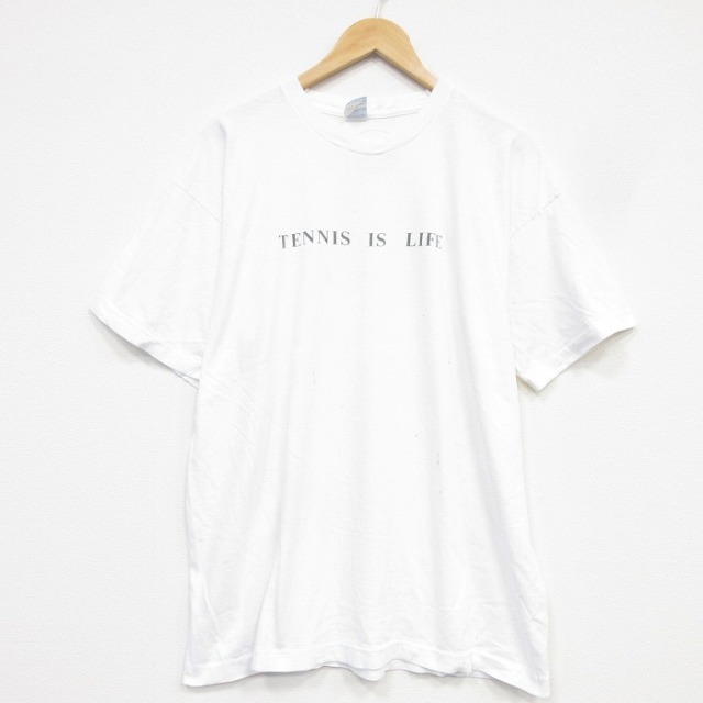 フルーツオブザルーム 90s 半袖Tシャツ テニス ホワイト メンズXL相当 | 古着
