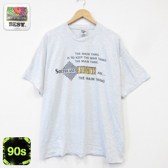 フルーツオブザルーム 90s 半袖Tシャツ メッセージ グレー メンズXL相当 | 古着
