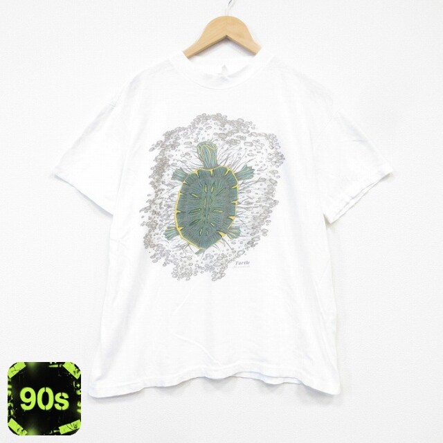 90s 半袖Tシャツ カメ ホワイト メンズXL相当 | 古着