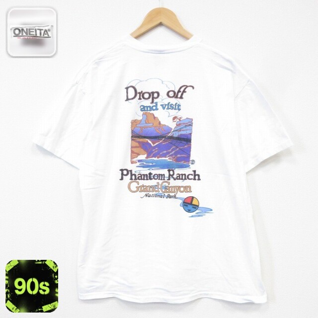 オニータ 90s 半袖Tシャツ グランドキャニオン ホワイト メンズXL相当 | 古着