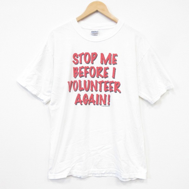 00s 半袖Tシャツ メッセージ ホワイト メンズL相当 | 古着