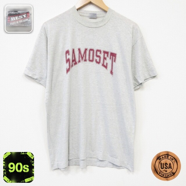 フルーツオブザルーム 90s 半袖Tシャツ SAMOSET グレー メンズL相当 | 古着