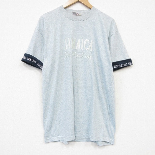 00s 半袖Tシャツ ジャマイカ刺繍 ライトブルー メンズXL相当 | 古着