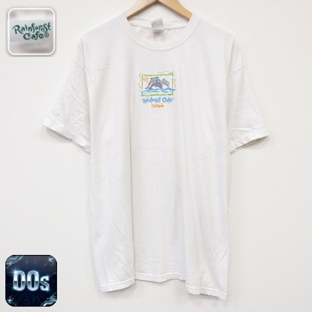 半袖Tシャツ イルカ刺繍 ホワイト メンズXL相当 | 古着