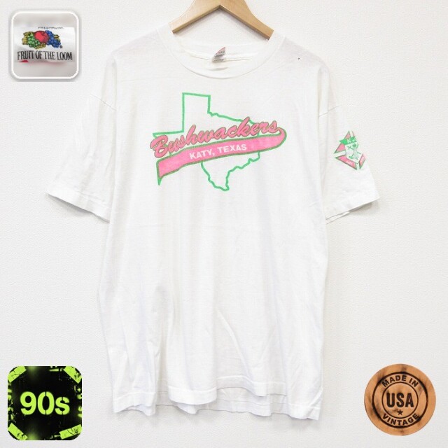 フルーツオブザルーム 90s 半袖Tシャツ テキサス ホワイト メンズXL相当 | 古着
