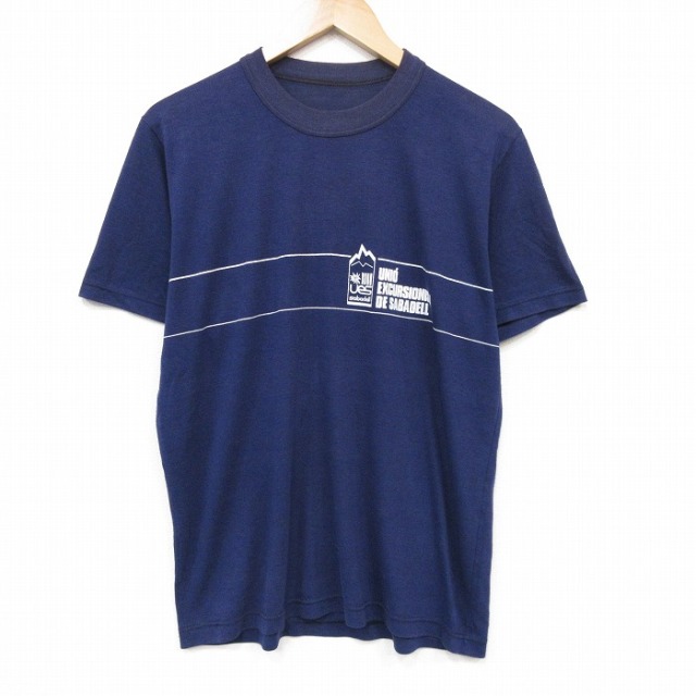 80s 半袖Tシャツ UNID ネイビー メンズL相当 | 古着