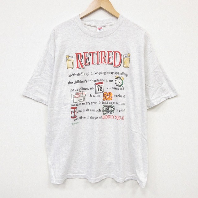 90s 半袖Tシャツ メッセージ グレー メンズXL相当 | 古着