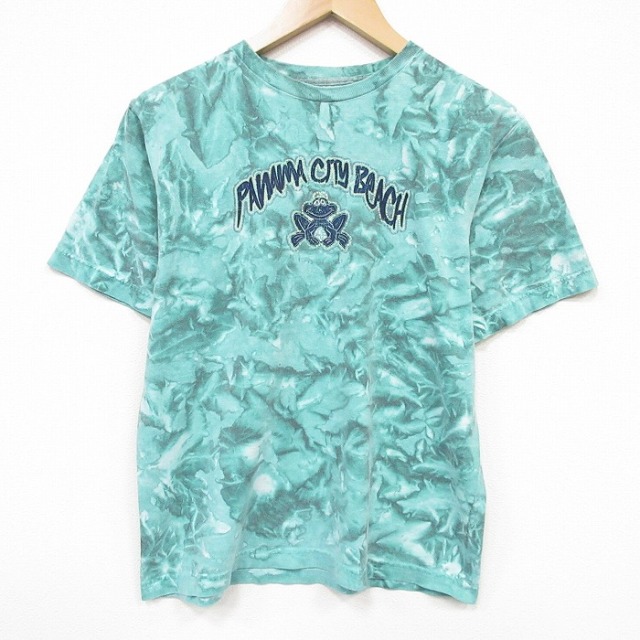 90s 半袖Tシャツ カエル グリーンタイダイ メンズM相当 | 古着