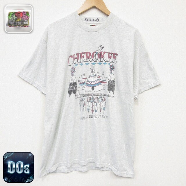 フルーツオブザルーム 00s 半袖Tシャツ インディアン グレー メンズXL相当 | 古着