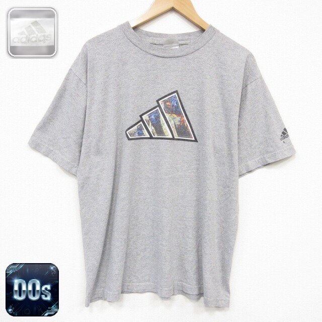 アディダス 00s 半袖Tシャツ ビッグロゴ グレー メンズXL相当 | 古着