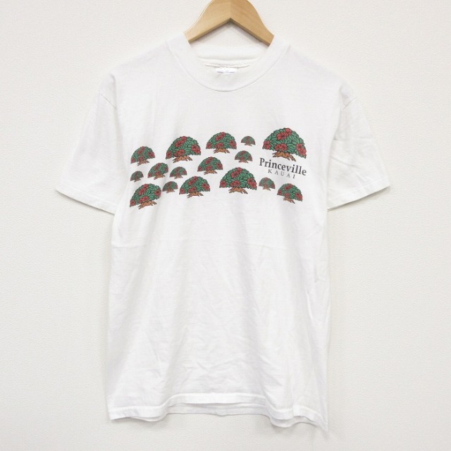M★古着 ヘインズ 半袖 ビンテージ Tシャツ メンズ 00年代 00s 木 コットン クルーネック ホワイト 26jul21