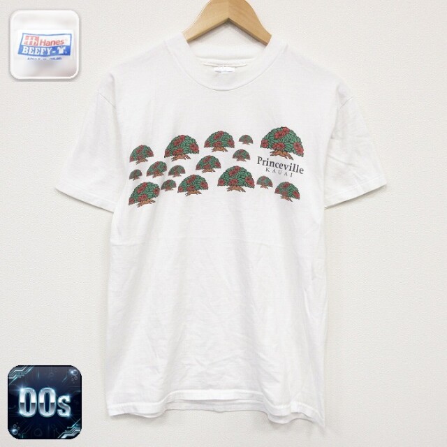 ヘインズ 00s 半袖Tシャツ 木 ホワイト メンズM相当 | 古着