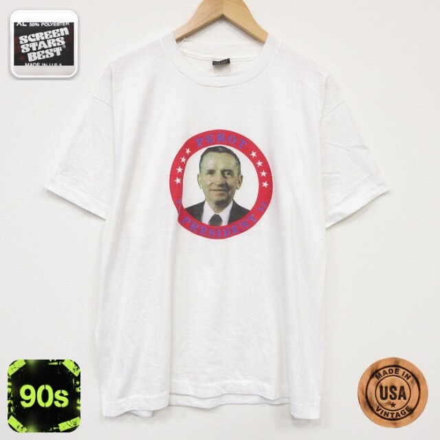 スクリーンスターズ 90s 半袖Tシャツ ロスペロー大統領候補 ホワイト メンズXL相当 | 古着