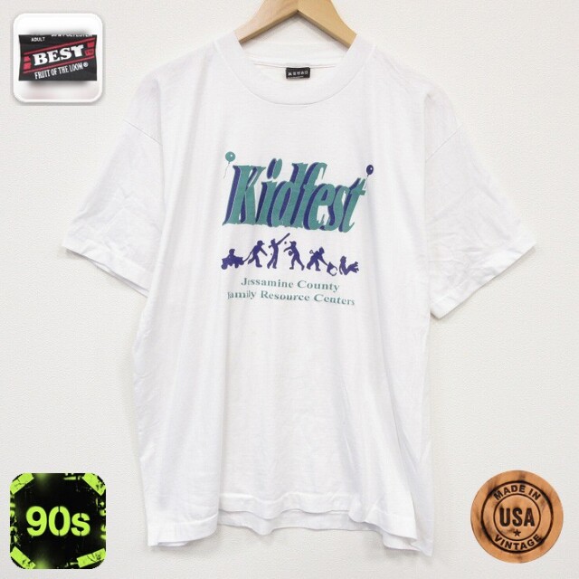 フルーツオブザルーム 90s 半袖Tシャツ Kidfest ホワイト メンズXL相当 | 古着