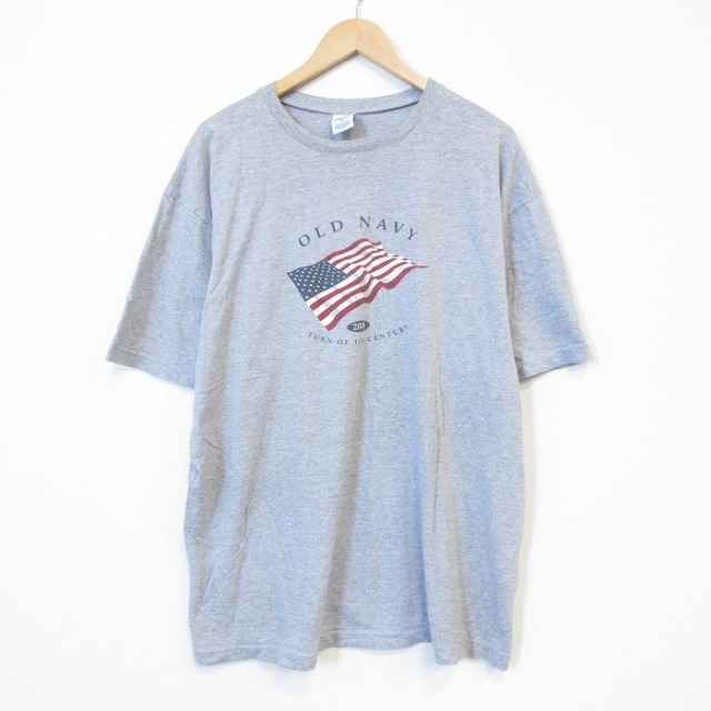 オールドネイビー 00s 半袖Tシャツ 星条旗 グレー メンズXL相当 | 古着