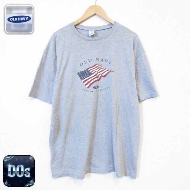 オールドネイビー 00s 半袖Tシャツ 星条旗 グレー メンズXL相当 | 古着