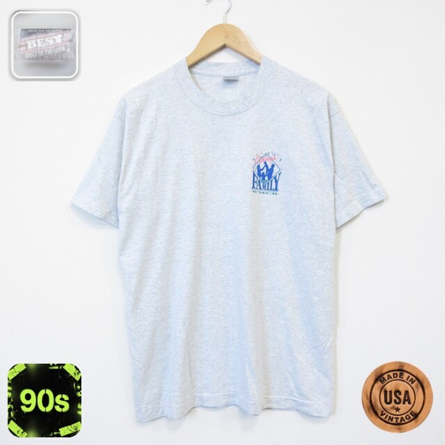 フルーツオブザルーム 90s 半袖Tシャツ ファミリー グレー メンズL相当 | 古着
