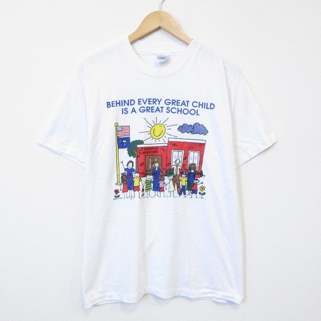 M★古着 ヘインズ 半袖 ビンテージ Tシャツ メンズ 90年代 90s スクール クルーネック ホワイト【spe】 26jul27