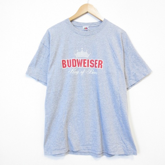フルーツオブザルーム 00s 半袖Tシャツ バドワイザー グレー メンズXL相当 | 古着